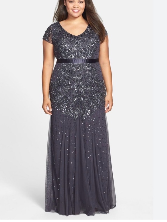Adrianna Papell Dresses & Skirts - Adrianna Papell Mother of the Groom Bride Embellished Gown Gray Silver Size 18W